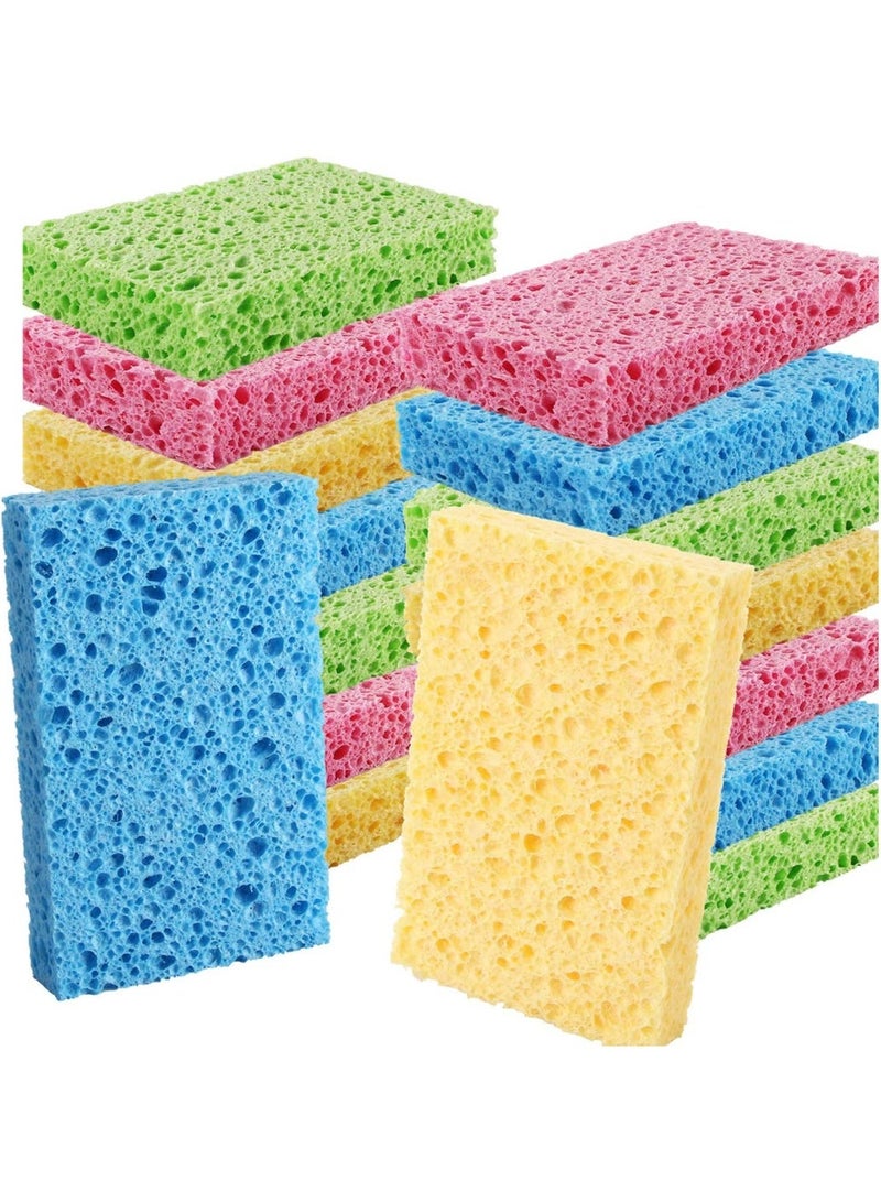 16Pack Eco-Friendly Kitchen Sponges, Non-Scratch Cellulose Dishwashing Sponges, Biodegradable Natural Cleaning Scrub Sponges for Dishes, Pots, Pans - Multicolor - Image 1